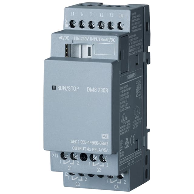 Siemens-6ED1055-1FB00-0BA2-LOGO-DM8-230R-EXP.-MODULE-M√ìdulo-de-Entrada/Salida-(E/S)-Riel-DIN-115-~-230-VCC